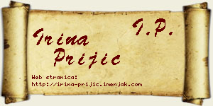 Irina Prijić vizit kartica